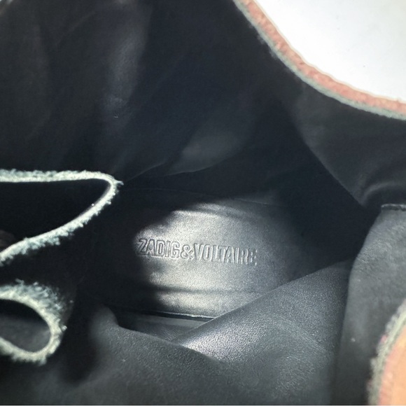 Zadig & Voltaire Red Leather Back Zip Ankle Boots - Picture 8 of 8